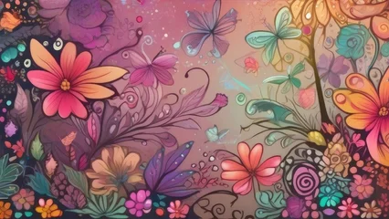 Deurstickers Abstract fairy colors  background, fantasy artwork. Modern poster © Karloni