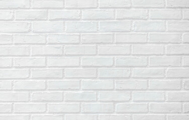 panorama white brick wall texture for pattern background.