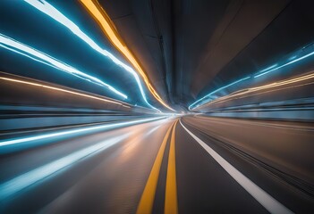 Abstract Speed motion in highway tunnel stock photoSpeed, Light - Natural Phenomenon, Blue, Lighting Equipment, Backgrounds