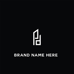 Obraz premium PD P D letter logo design. Initial letter PD linked circle uppercase monogram logo white color. PD logo, P D design. PD, P D
