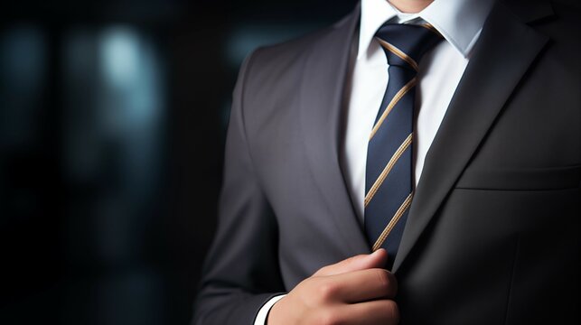A businessman in a black suit