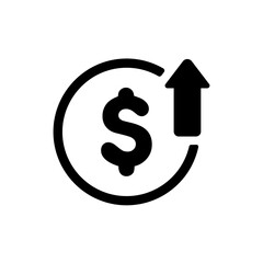 U.S. dollar rise vector icon illustration