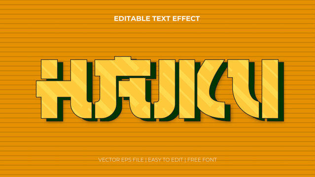 Haiku Orange And Yellow 3d Editable Text Effect - Font Style. Japan Japanese Text Effect