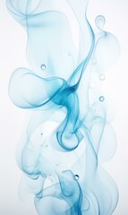 Blue smoke in water on a white background. Generative AI.