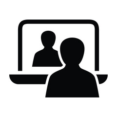 Video call meeting vector icon