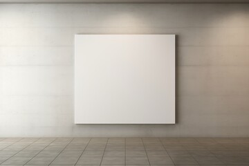 Mock-up of a blank poster on an art gallery wall. Generative AI