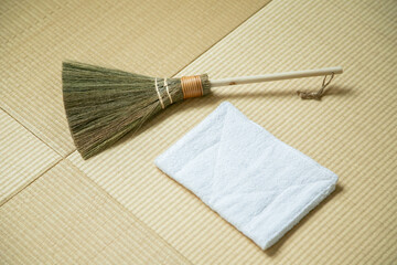 畳　雑巾　箒　日本の掃除道具