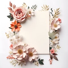 Decorate flowers on white paper