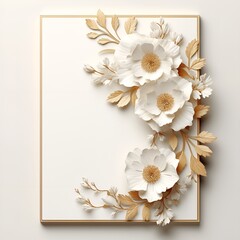 Decorate flowers on white paper