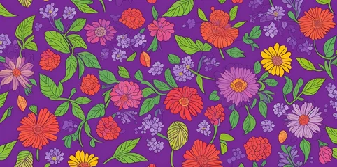 Fotobehang Minimalist Floral pattern background with empty,copy space.Colourful flower presentation wallpaper design. © safu10190