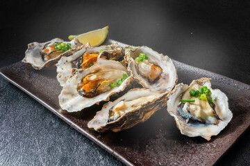 むし牡蠣料理　Photo of delicious steamed fresh oysters