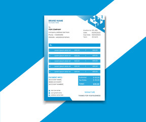 clean corporate invoice template vector design
