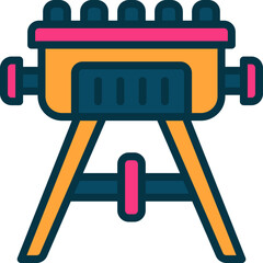 barbeque icon. vector filled color icon for your website, mobile, presentation, and logo design.
