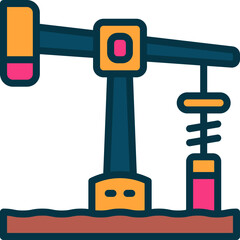 oil pump icon. vector filled color icon for your website, mobile, presentation, and logo design.