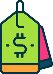 price tag icon. vector filled color icon for your website, mobile, presentation, and logo design.