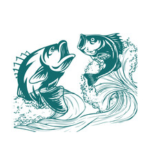 Retro fishing t shirt