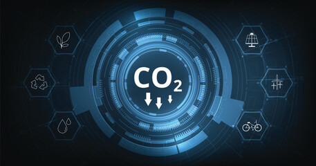 The idea of reducing CO2 emissions to limit global warming. Lower CO2 levels with sustainable development of renewable energy, planting trees, and green energy to stop climate change.	