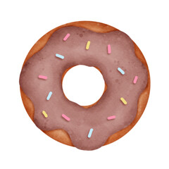 Donuts, cartoon donuts, watercolor donuts, desserts, desserts, sweet, Valentine's Day, love, food, sugar, bread, cake,