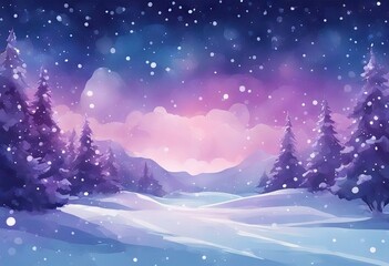 Abstract watercolor vector background. Snowfall on a cold blue winter Hand painted sky and clouds stock illustrationBackgrounds, Painting, Purple, Outer Space,