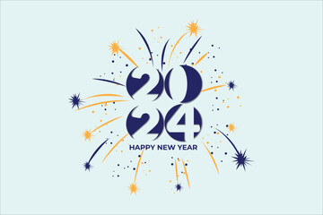 2024 Happy New Year vector elegant luxury modern unique and creative concept to colorful and trendy design for banner, poster, calendar, and greeting Happy New Year
