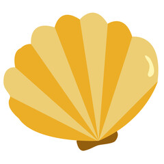 Yellow Seashell / shellfish flat icon for apps and websites