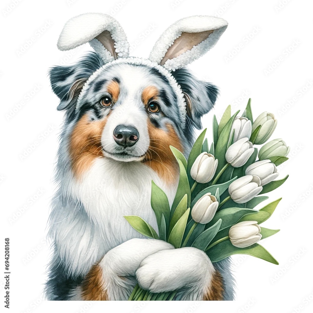 Aufkleber Easter aussie illustration created with Generative AI technology