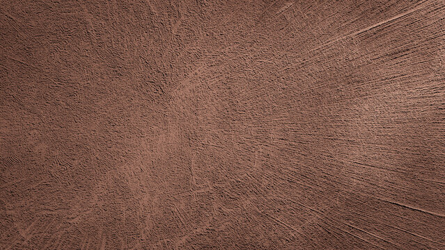 Graphic concrete or cement wall background rough surface mixed mud splash effect and smudge radial line pattern brown gradient.
