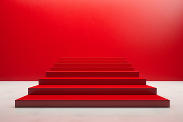 Obraz premium red carpet with stairs for success moment or victiry