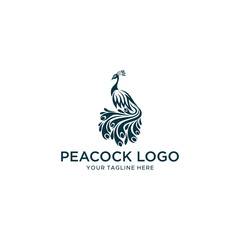 Vector illustration of a classic peacock luxury logo that can be used for logo designs related to poultry. holiday parks. experience. farmer. animals. birds