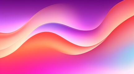 Elegant wavy ribbon formations in a surreal 3D environment, Blue and purple gradient backdrop, Colorful abstract. Abstract Wavy Multi-Colored Iridescent Harmony. Idea for a website template