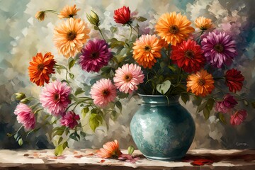 **Pretty flowers in vase--
