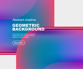 Round square geometric abstract background