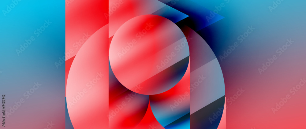 Leinwandbilder Captivating abstract backdrop composed of interlocking triangles and circles, forming an intriguing dance of shapes and patterns that exude both elegance and modernity