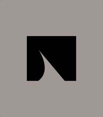 Abstract letter N logo with shark fin shape