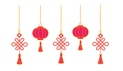 chinese new year decorations. Red lantern. Chinese new year on a white background. chinese new year lanterns. Chinese new year symbol.