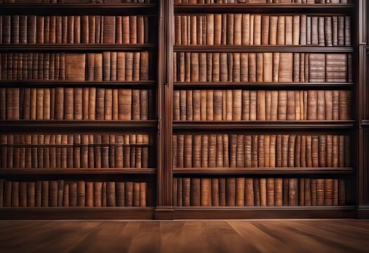 Wall wooden background classical library books or stock photoBackgrounds, Office, Bookshelf, - Building Feature,