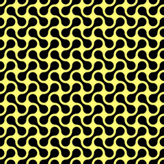 black colour meta balls patten design on yellow background