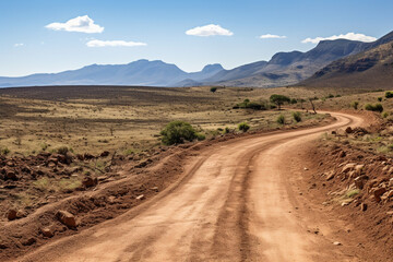 Fototapeta na wymiar desert road landscape in the mountains