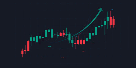 Up trend of Stock market charts and forex trading graph in up trend concept for financial investment or Economic trends business idea, vector