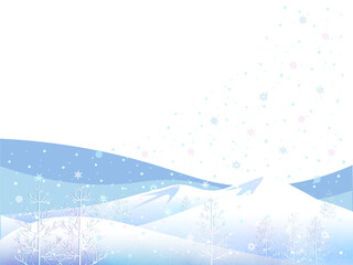 雪が降る風景イラスト