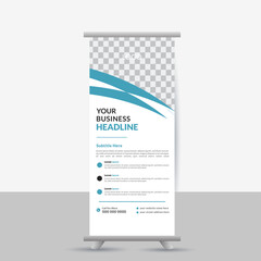 blue roll up banner design
