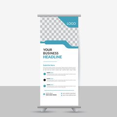 blue roll up banner design