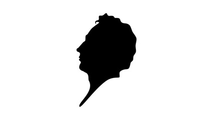 Ludwig Uhland, black isolated silhouette