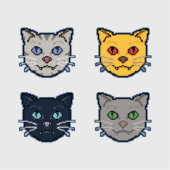 cat face pixel art