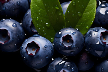 Sharp close-up Fresh blueberry