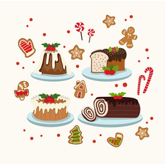 Christmas illustration vector editable bundle pack