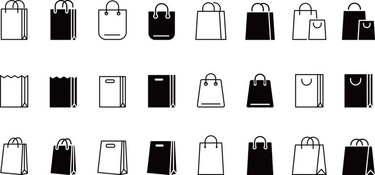 紙袋のアイコンセット