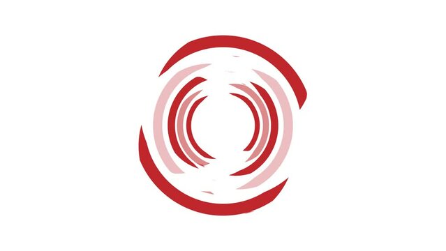 abstract logo animation hurricane rotating with red pieces