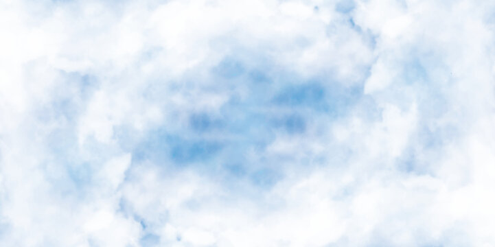 Blue, White Watercolor Background. Blue Sky cloud Background