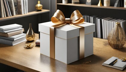 Redefining Elegance: Gift Box Mockup Highlighting Luxurious Bow & Ribbons"